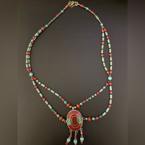 Turquoise statement necklace - Picture 2 of 2